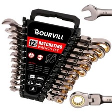12-piece - Adjustable Metric Ratchet Wrench Set Adjustable Head Anti-slip Com