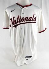 2024 Washington Nationals Jose A. Ferrer #47 Game Issued P Used White Jersey 2