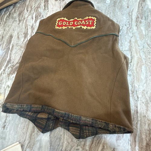 Gold Coast Rodeo Wool Vest XL Made USA Three Strays Ranch Brand - Picture 6 of 9