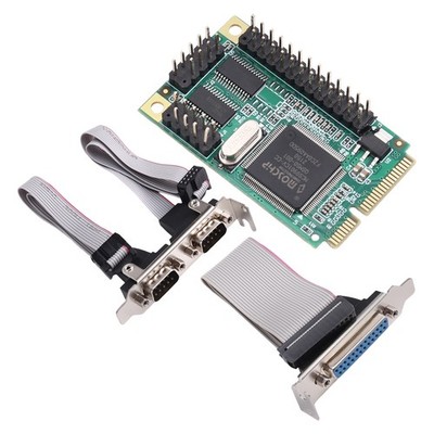 PCI-E Seriell DB9 RS232 Parallel DB25 Adapter PCI-E auf 2 Ports Seriell DB92066