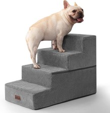 18.5" 4-Step Dog Stairs Anti-Slip Pet Steps for Bed Couch Gray