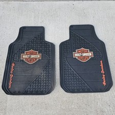 Harley-davidson Two Front Rubber Floor Mats Plasticolor Black Vintage 2003 Usa