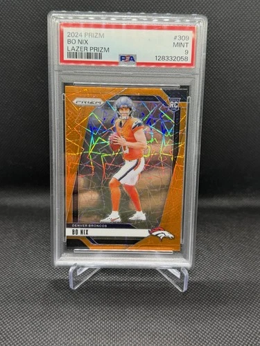 2024 Panini Prizm - Rookies Bo Nix #309 Lazer Prizm (RC) PSA 9