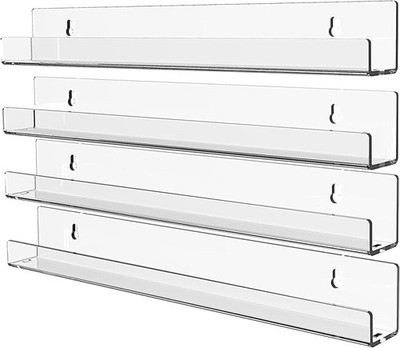 Paquete de 4 estantes acrílicos para almacenamiento en la pared, estanterías