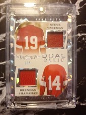 2022-23 Leaf ITGU Dual Relic /4 Yzerman And Shanahan GDR-17 Detroit Red Wings