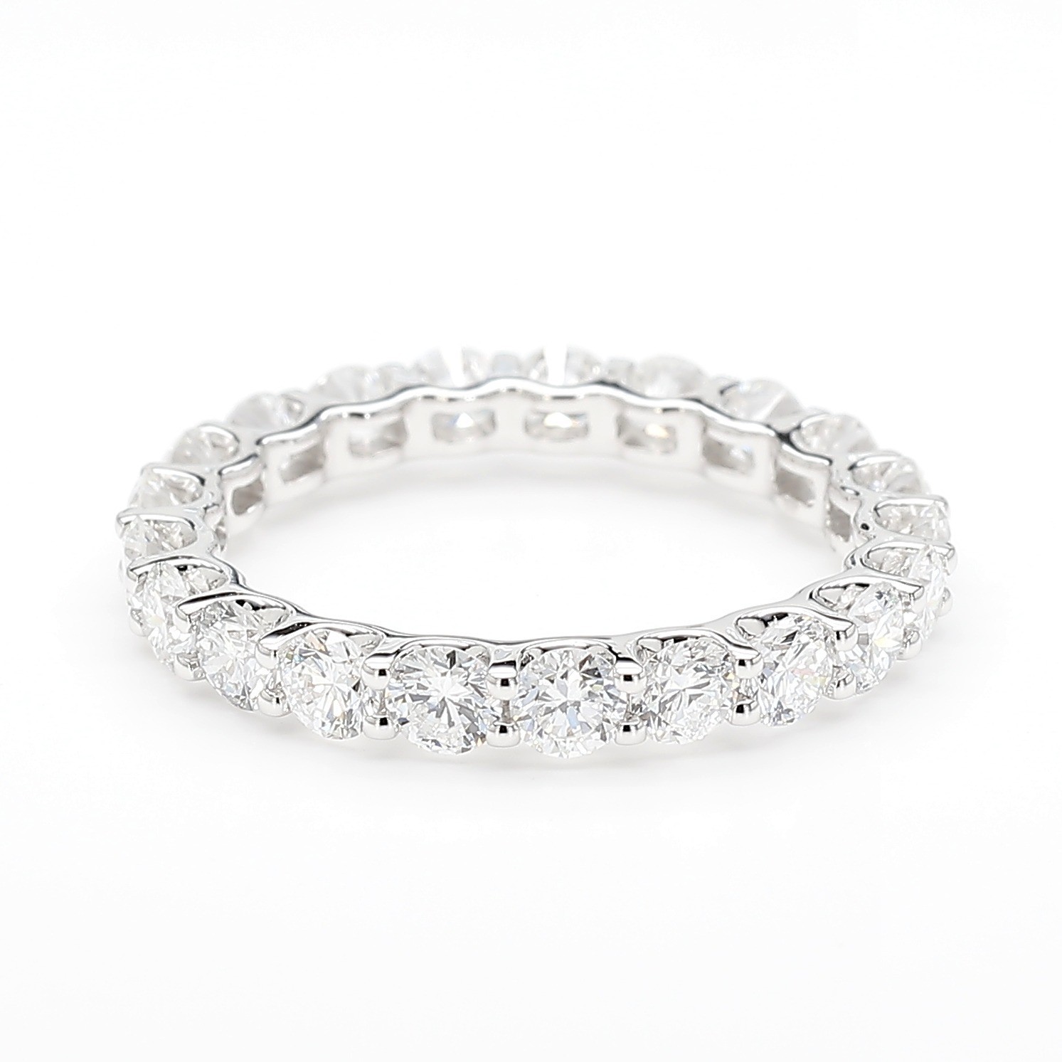 Eternity Ring 14K White Gold Round Cut Lab Grown Diamonds | eBay