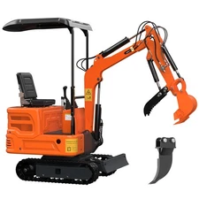 Hydraulic Thumb 1.4 Ton Mini Excavators Digger 13.5HP Gasoline Tracked Crawler