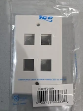Keystone Wall Plate Jack Insert RJ45 CAT5e CAT6 White Face Plate IC107F04WH