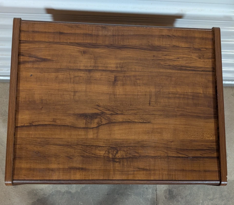 老式滚动电视车支架媒体立体声柜深木纹控制台 — 第 3/3 张图片