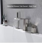 Roman Tub Faucet 3 Hole Waterfall Spout,  Stainless Steel — photo 2