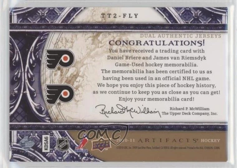 2010 Artifacts Tundra Tandems Dual Jerseys /125 Daniel Briere James van Riemsdyk - Image 2 of 2