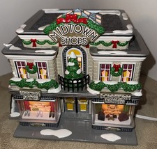Vintage Dept 56 lighted Midtown Shops Original Snow Village 55334 w/box READ
