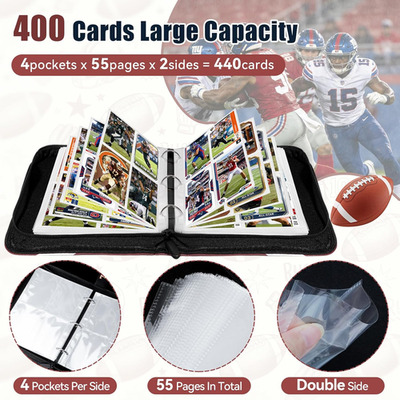 football card binder pages Amazon.com: Football Card Binder with Pigskinz Texture by All Star Products  | Real Football Look & Feel | Patented 3-Ring Album for Trading Card  Protection