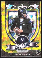 4508F 2021 Panini Prizm Draft Picks Collegiate #168 Zach Wilson Gold Ice