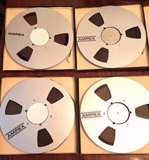 AMPEX Used Professional Recording Tapes on 10.5" metal Reels in box --  Lot of 4