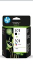 HP 301 - N9J72AE Oryginalne wkłady atramentowe, czarne i trójkolorowe, opakowanie zbiorcze - NOWE