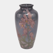 Rookwood Pottery 1900 Iris Glaze Ceramic Foxglove Flower Vase 614F Fechheimer