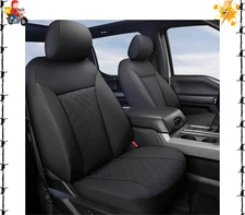 Front Car Seat Covers 2 Pcs Ford F150 F250 F350 F450 Super Crew/Crew Cab Pickup