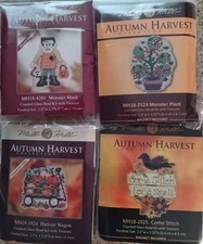 4 MILL HILL KITS AUTUMN HARVEST CROSS STITCH BEADS TREASURE MAGNETS