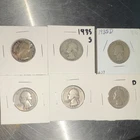 6-Coin  lot Washington Quarter 25C Silver 0.9 1932 1935-S 1935-D 1943 1944 1961
