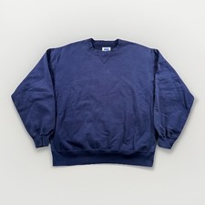 Russell Athletic Sweatshirt Mens L Blue Blank Fleece Reverse Weave Pro 90s Vtg
