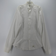 VINTAGE After Six Shirt Men 15-15 1/2 White Tuxedo Bib Pleated Formal Poplin