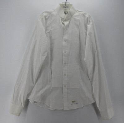 VINTAGE After Six Shirt Men 15-15 1/2 White Tuxedo Bib Pleated Formal Poplin *