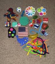 Assorted Tactile Sensory Fidget Toys Bundle Pop-Its Stretch Tubes