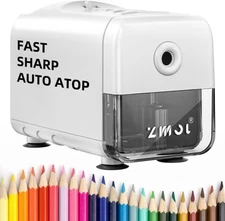 Zmol Electric Pencil Sharpener, Heavy Duty Classroom Sharpeners, White 