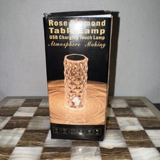 Crystal Diamond Rose Table Lamp, 16 Colors USB Charging Touch Free shipping