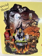 WITCH'S BREW SUNSOUT 1000 Piece Jigsaw PUZZLE Halloween Cat Bat Cemetery Shaped
