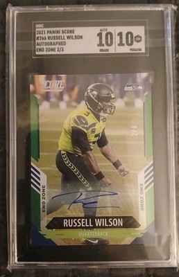 Panini 2021 Score Russell Wilson End Zone Signatures Auto 2/3 SGC GEM MINT 10