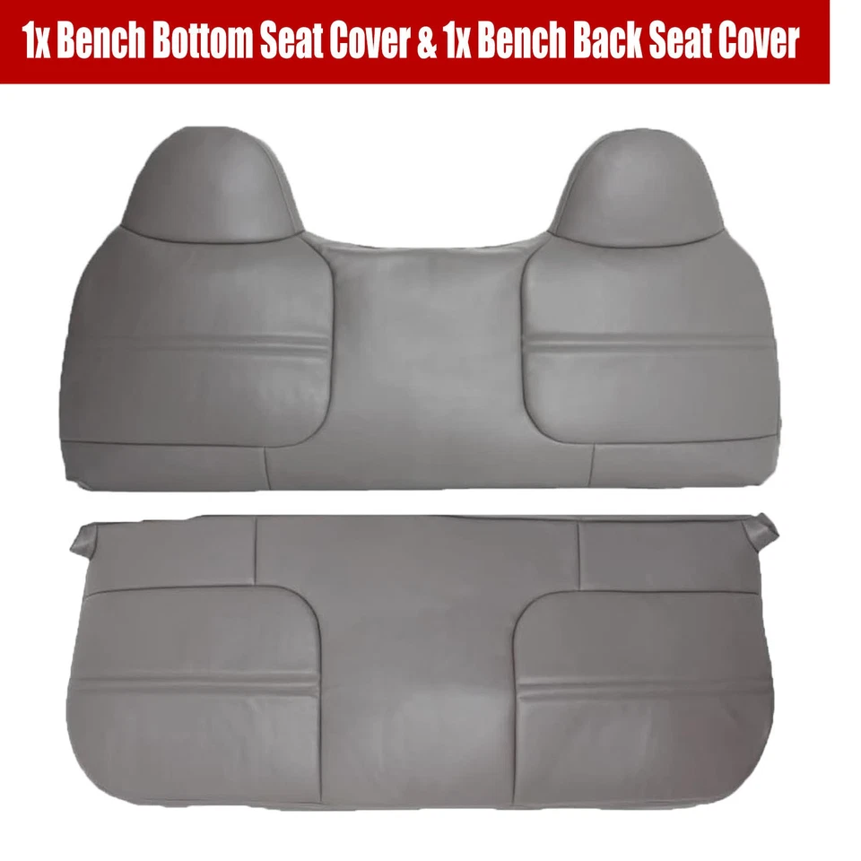 Full Bench Bottom&Back Gray Seat Cover For 2003-2007 Ford F250 F350 F450 F550 XL Foto 4 de 4