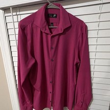 JF J. Ferrar Slim Fit Stretch Pink Dress Shirt M 34/35 Long Sleeve