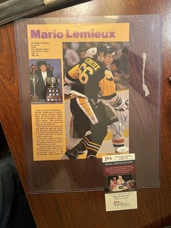 Mario Lemieux Pittsburgh Penguins Autographed 9x11 w/ JSA COA