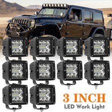 10x 3 72w Led Work Light Cube Pods Driving Fog Spot Flood Lamp For Jeep 3x3 Suv