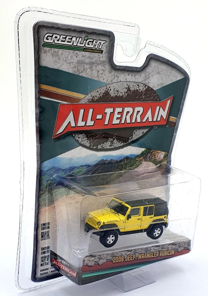 Jeep Wrangler Rubicon 2008 Greenlight escala 1/64 35190-E - amarillo Foto 3 de 4