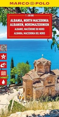 Marco Polo - Albania and North Macedonia Travel Map  Detailed Road Map  - H31z