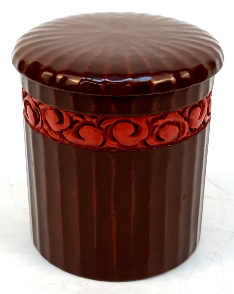 Hermoso Laca Urushi Bermellón Antiguo Japonés Chadogu Natsume Artesano Foto 4 de 4