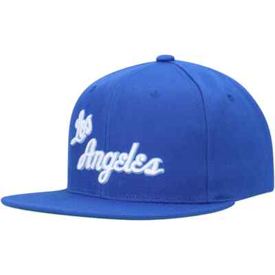 Mitchell Ness LA Lakers BASIC CLASSIC Hardwood ROYAL Blue Snapback Hat 