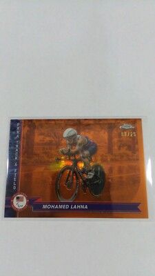 2024 Mohamed Lahna Topps Chrome U.S. Olympic Team Orange Refractor 9/25