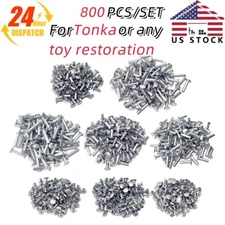 800 pcs For Tonka Semi Tubular Rivets 1/8" Diameter Super Assortment Toy Parts
