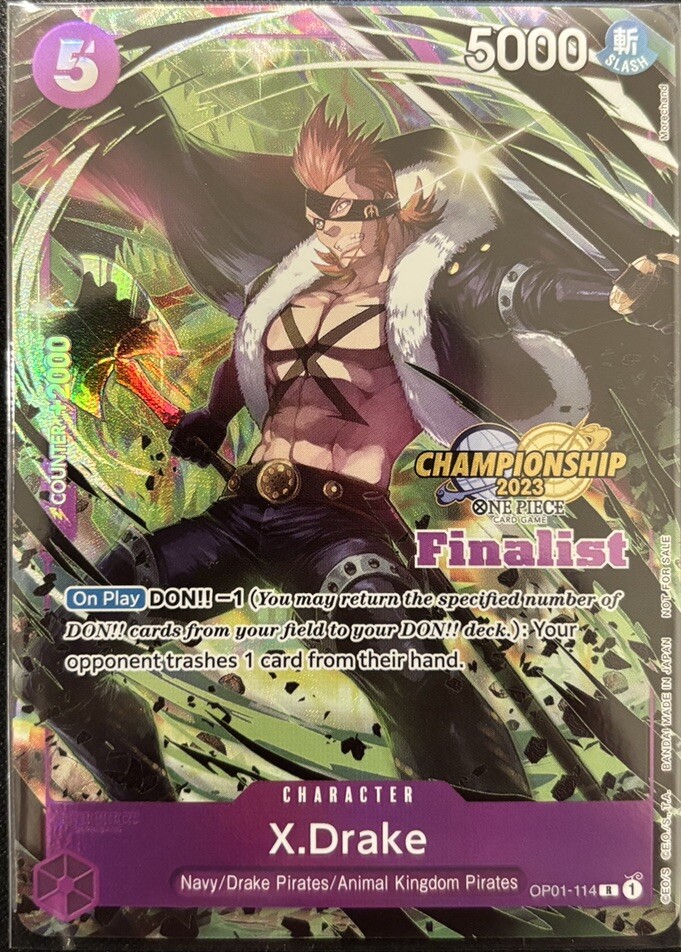 【英語版】X・ドレークCS2023 Finalistワンピースカード One Piece TCG X.Drake Championship 2023 CS Finalist | eBay Australia
