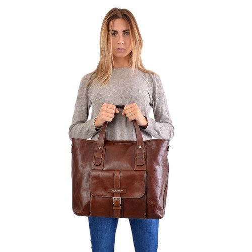 Shopper con tasca The Bridge Borsa cartella donna marrone 38x 34x 18 cm |  eBay
