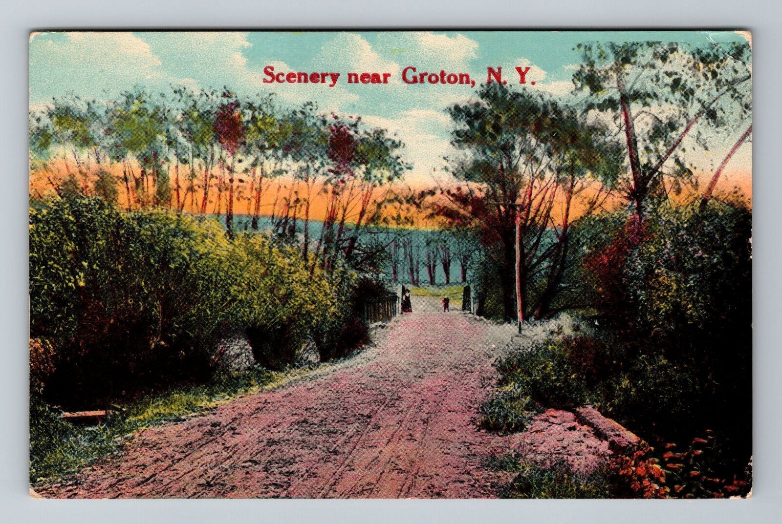 Groton NY-New York, Scenery, Scenic View, c1912 Vintage Souvenir Postcard