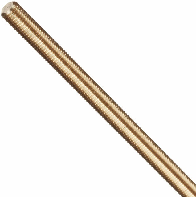 Brass Fully Threaded Rod, 1/4"28 Thread Size, 24" Length Right Hand