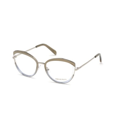 Emilio Pucci EP5106 059 Beige Cat Eye Plastic Optical Eyeglasses Frame 53-17-140