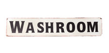 WASHROOM Vintage Look 15x3 in Rustic Metal Sign Chic Retro