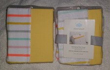 Lot of 2 Cloud Island Changing Pad Cover Multi Color Rainbow Stripe Yellow New