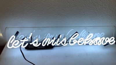 US Stock Let's Misbehave White Acrylic 24''x4'' Neon Light Sign Lamp Decor